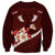 Oxblood Polynesia Sweatshirt Tribal Pattern Tropical Frangipani