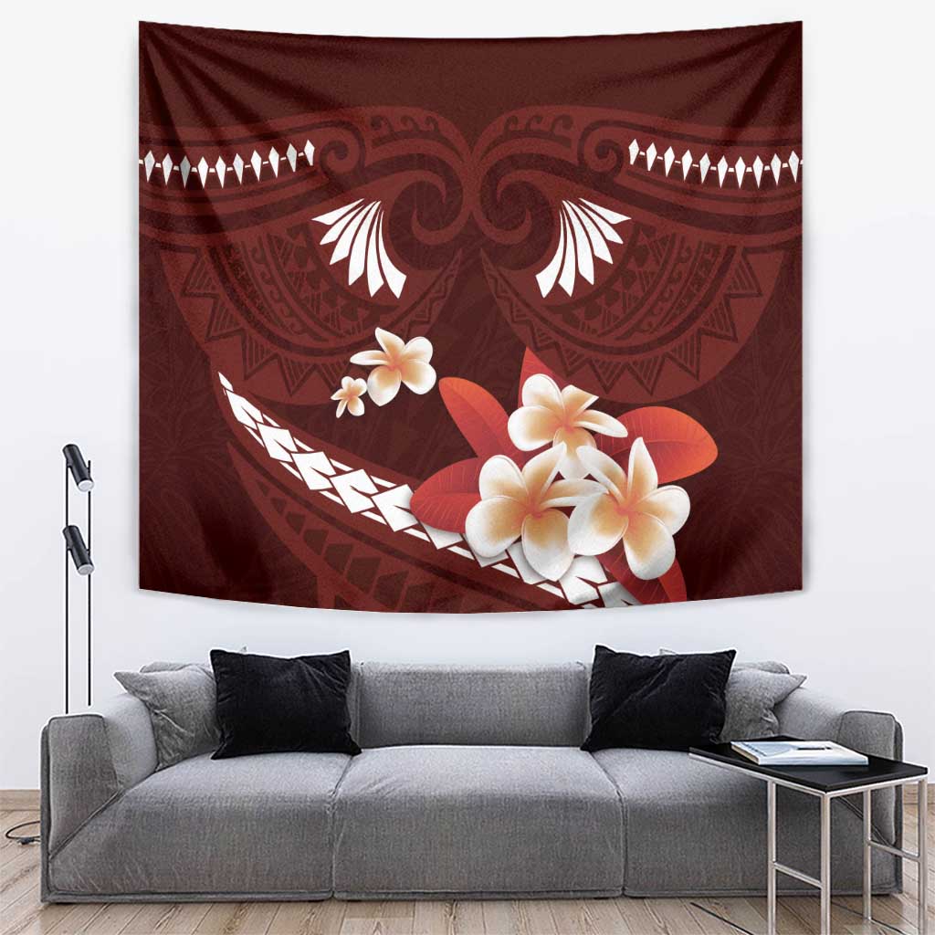 Oxblood Polynesia Tapestry Tribal Pattern Tropical Frangipani LT14 Oxblood - Polynesian Pride