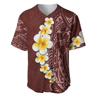 Oxblood Tropical Plumeria With Galaxy Polynesian Art Baseball Jersey LT14 Oxblood - Polynesian Pride