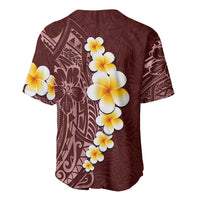 Oxblood Tropical Plumeria With Galaxy Polynesian Art Baseball Jersey LT14 - Polynesian Pride
