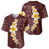 Oxblood Tropical Plumeria With Galaxy Polynesian Art Baseball Jersey LT14 - Polynesian Pride