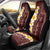 Oxblood Tropical Plumeria With Galaxy Polynesian Art Car Seat Cover