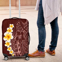 Oxblood Tropical Plumeria With Galaxy Polynesian Art Luggage Cover LT14 Oxblood - Polynesian Pride