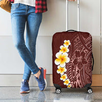 Oxblood Tropical Plumeria With Galaxy Polynesian Art Luggage Cover LT14 - Polynesian Pride
