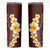 Oxblood Tropical Plumeria With Galaxy Polynesian Art Skinny Tumbler