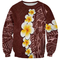 Oxblood Tropical Plumeria With Galaxy Polynesian Art Sweatshirt LT14 Unisex Oxblood - Polynesian Pride