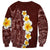 Oxblood Tropical Plumeria With Galaxy Polynesian Art Sweatshirt