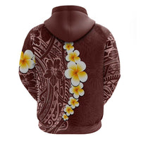 Oxblood Tropical Plumeria With Galaxy Polynesian Art Zip Hoodie LT14 - Polynesian Pride