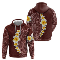 Oxblood Tropical Plumeria With Galaxy Polynesian Art Zip Hoodie LT14 - Polynesian Pride