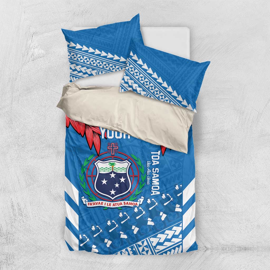 Custom Toa Samoa Rugby Bedding Set Samoan Siva Tau Uso Aso Uma