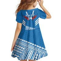 Custom Toa Samoa Rugby Family Matching Off The Shoulder Long Sleeve Dress and Hawaiian Shirt Samoan Siva Tau Uso Aso Uma