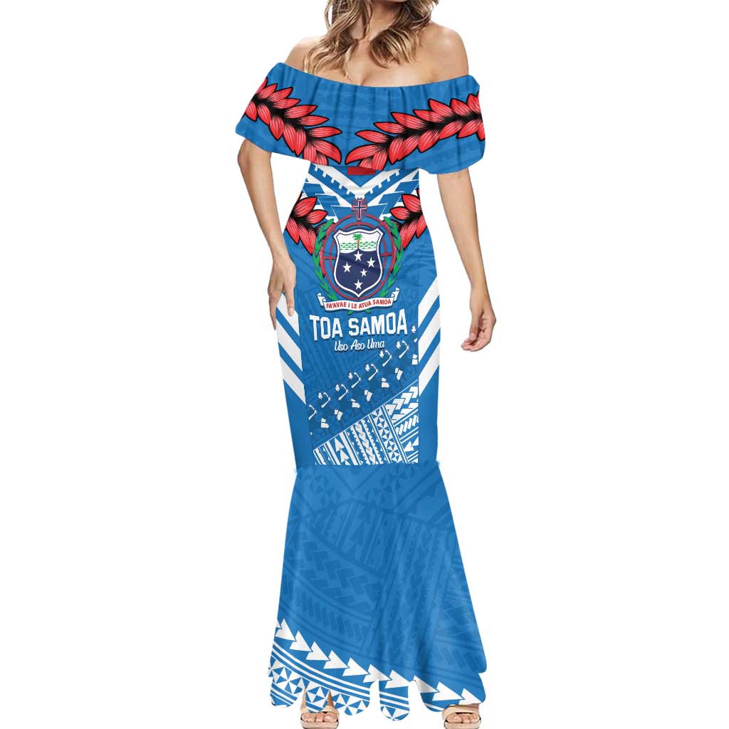 Custom Toa Samoa Rugby Mermaid Dress Samoan Siva Tau Uso Aso Uma