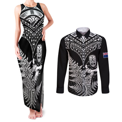 New Zealand Rugby Off Shoulder Maxi Dress Silver Fern All Black Mix Ta Moko Green Style LT9 main image 1