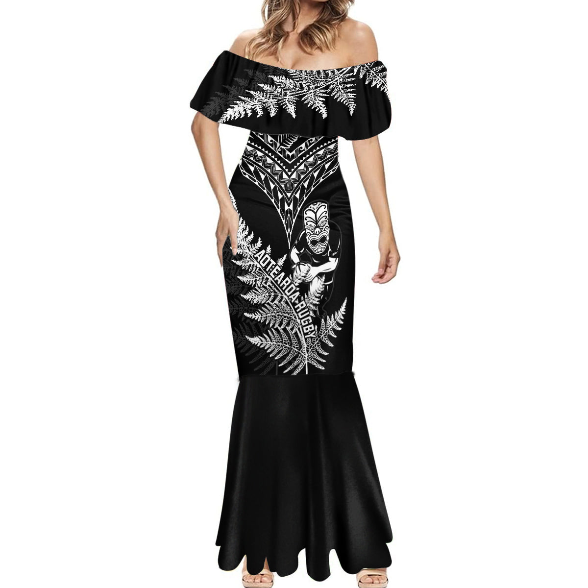 New Zealand Silver Fern Rugby Mermaid Dress Go All Black 2023 World Cup LT14 - Polynesian Pride