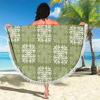 Vesuvian Green Palaka Quilt Hawaii Beach Blanket Traditional Hawaii-plaid Pattern - Polynesian Pride