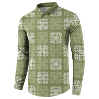 Vesuvian Green Palaka Quilt Hawaii Button Sweatshirt Traditional Hawaii-plaid Pattern - Polynesian Pride