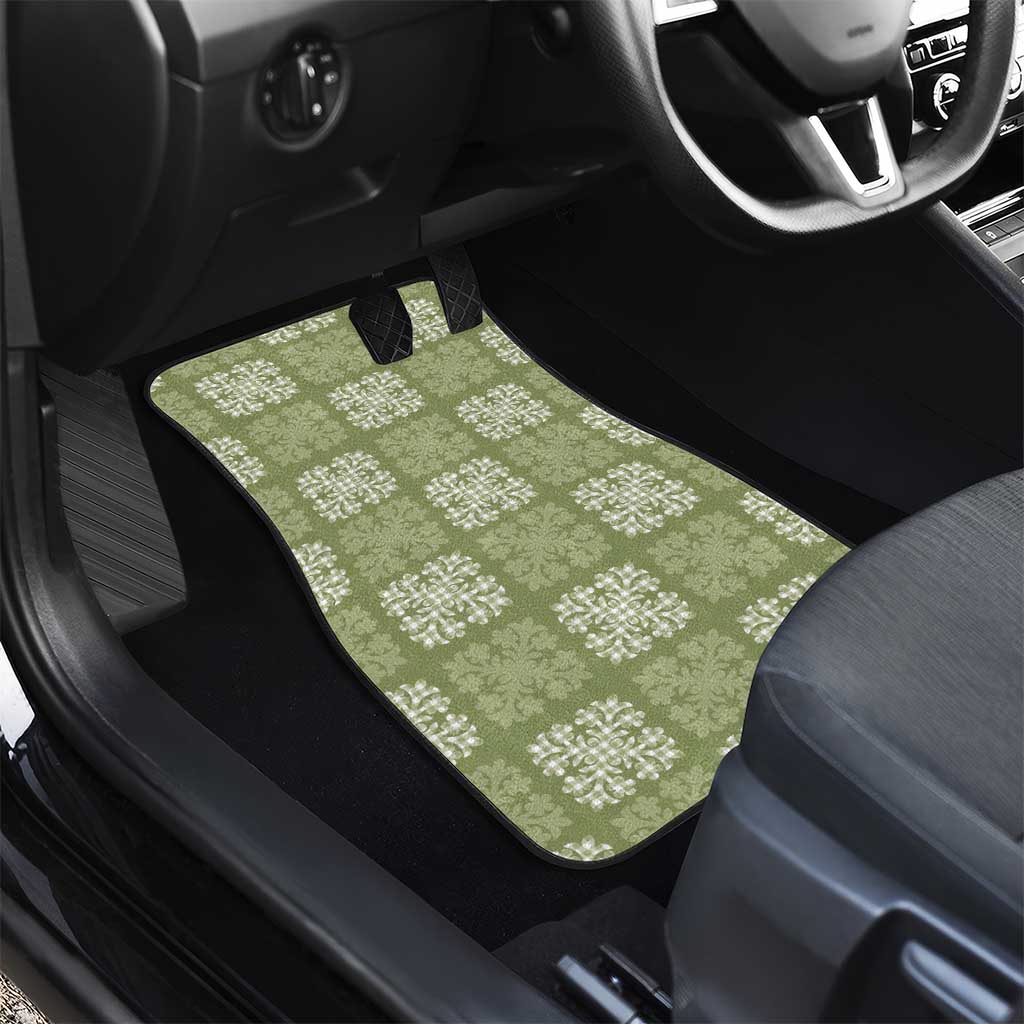 Vesuvian Green Palaka Quilt Hawaii Car Mats Traditional Hawaii-plaid Pattern - Polynesian Pride