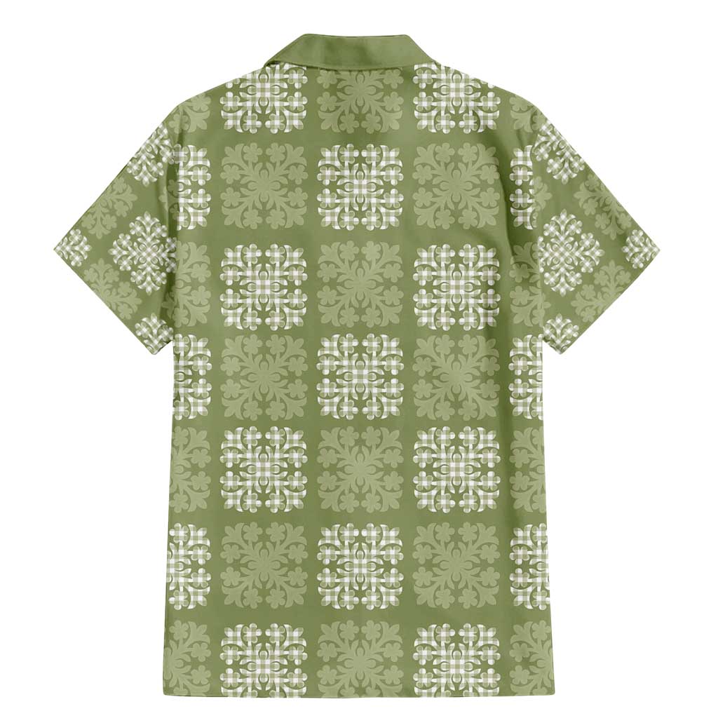 Vesuvian Green Palaka Quilt Hawaii Family Matching Mermaid Dress and Hawaiian Shirt Traditional Hawaii-plaid Pattern - Polynesian Pride