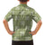 Vesuvian Green Palaka Quilt Hawaii Family Matching Off Shoulder Short Dress and Hawaiian Shirt Traditional Hawaii-plaid Pattern - Polynesian Pride