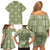 Vesuvian Green Palaka Quilt Hawaii Family Matching Off Shoulder Short Dress and Hawaiian Shirt Traditional Hawaii-plaid Pattern - Polynesian Pride