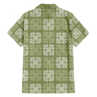 Vesuvian Green Palaka Quilt Hawaii Family Matching Summer Maxi Dress and Hawaiian Shirt Traditional Hawaii-plaid Pattern - Polynesian Pride