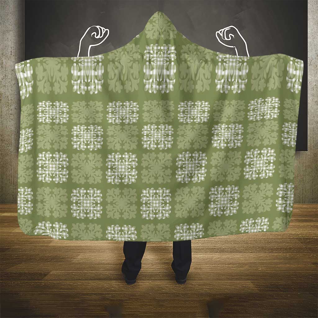 Vesuvian Green Palaka Quilt Hawaii Hooded Blanket Traditional Hawaii-plaid Pattern - Polynesian Pride