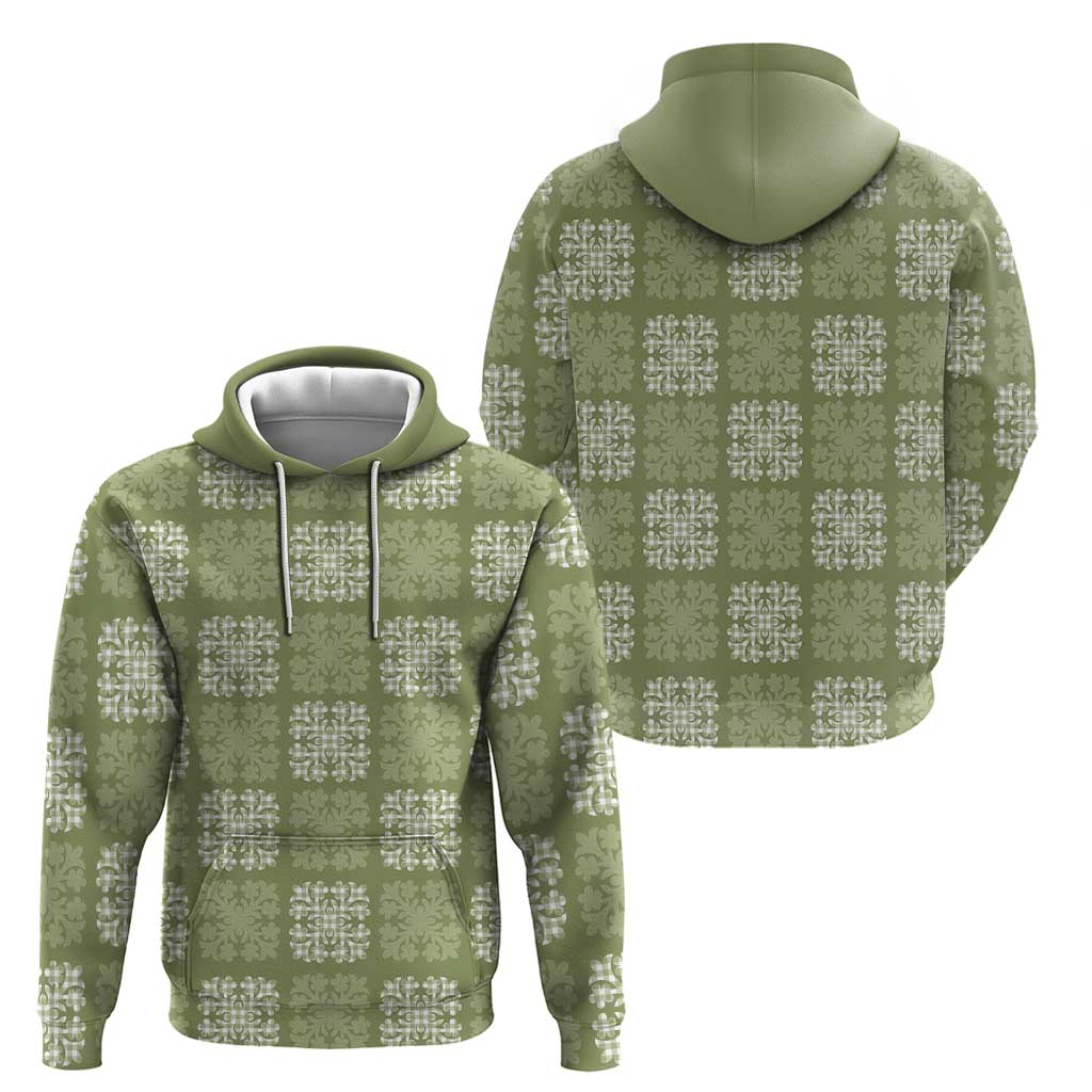 Vesuvian Green Palaka Quilt Hawaii Hoodie Traditional Hawaii-plaid Pattern - Polynesian Pride