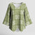 Vesuvian Green Palaka Quilt Hawaii Kimono Sleeve Blouse Traditional Hawaii-plaid Pattern - Polynesian Pride