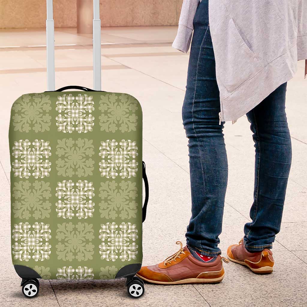 Vesuvian Green Palaka Quilt Hawaii Luggage Cover Traditional Hawaii-plaid Pattern - Polynesian Pride