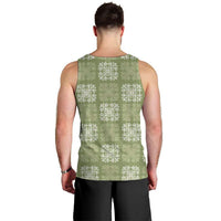 Vesuvian Green Palaka Quilt Hawaii Men Tank Top Traditional Hawaii-plaid Pattern - Polynesian Pride