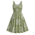 Vesuvian Green Palaka Quilt Hawaii Midi Dress Traditional Hawaii-plaid Pattern - Polynesian Pride