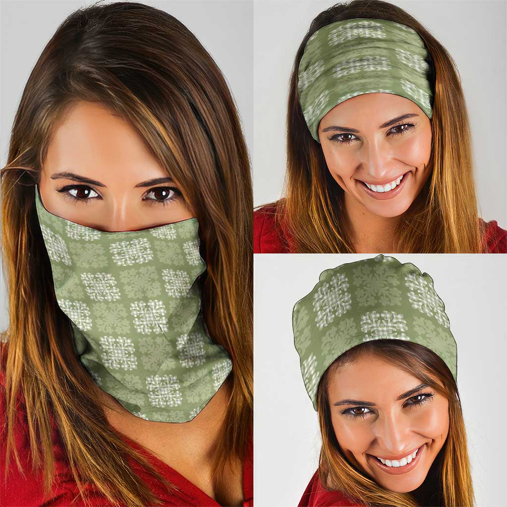 Vesuvian Green Palaka Quilt Hawaii Neck Gaiter Traditional Hawaii-plaid Pattern LT14