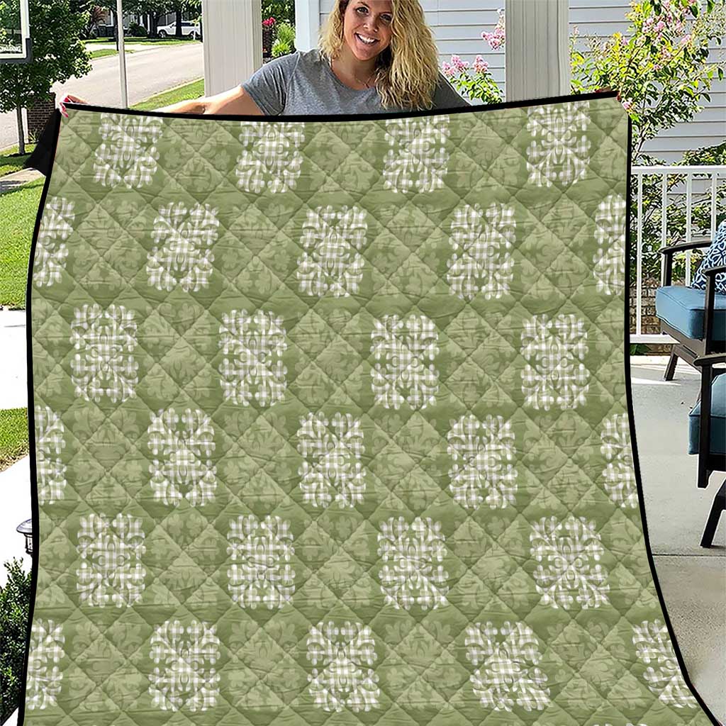 Vesuvian Green Palaka Quilt Hawaii Quilt Traditional Hawaii-plaid Pattern - Polynesian Pride