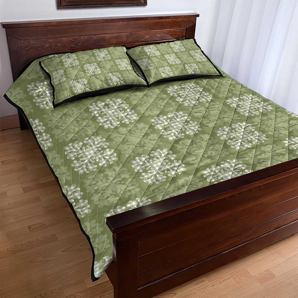 Vesuvian Green Palaka Quilt Hawaii Quilt Bed Set Traditional Hawaii-plaid Pattern - Polynesian Pride