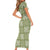 Vesuvian Green Palaka Quilt Hawaii Short Sleeve Bodycon Dress Traditional Hawaii-plaid Pattern - Polynesian Pride