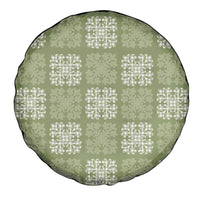 Vesuvian Green Palaka Quilt Hawaii Spare Tire Cover Traditional Hawaii-plaid Pattern - Polynesian Pride