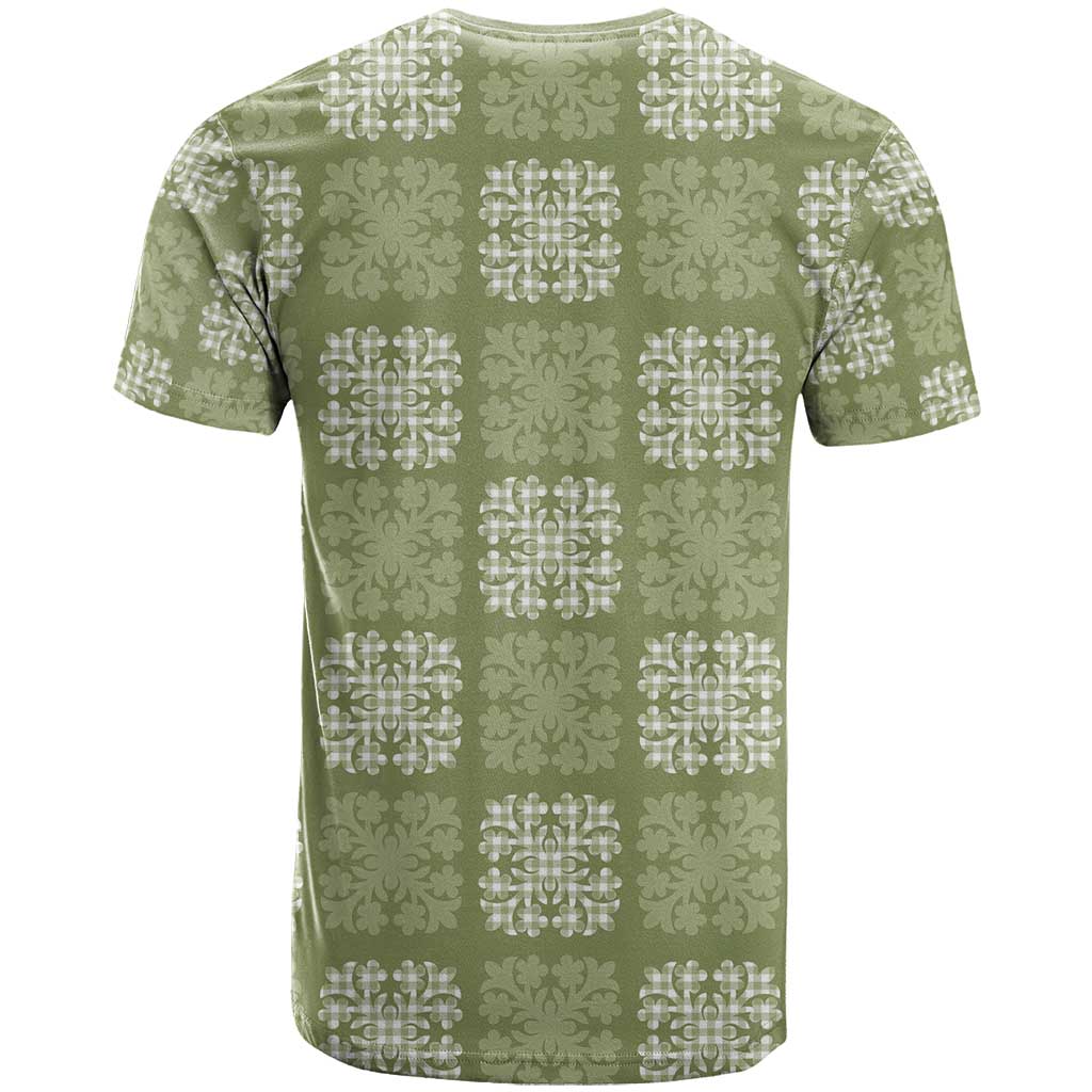 Vesuvian Green Palaka Quilt Hawaii T Shirt Traditional Hawaii-plaid Pattern - Polynesian Pride