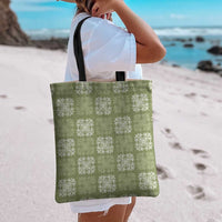 Vesuvian Green Palaka Quilt Hawaii Tote Bag Traditional Hawaii-plaid Pattern - Polynesian Pride