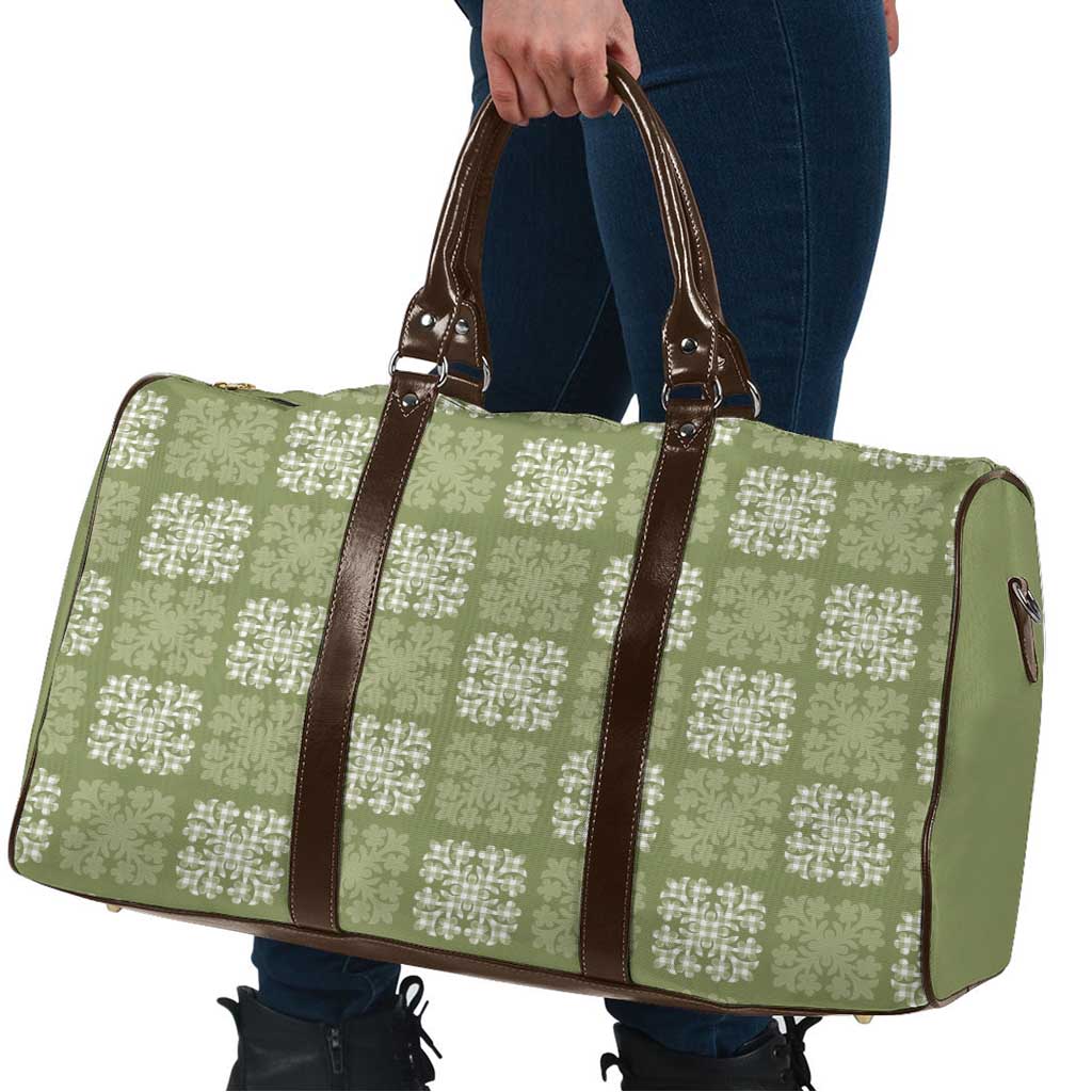 Vesuvian Green Palaka Quilt Hawaii Travel Bag Traditional Hawaii-plaid Pattern - Polynesian Pride