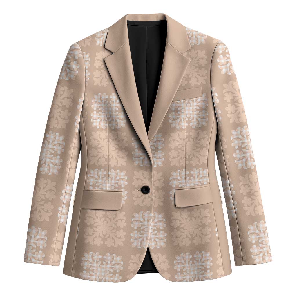 Beige Palaka Quilt Hawaii Blazer Traditional Hawaii-plaid Pattern - Polynesian Pride