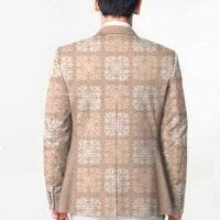 Beige Palaka Quilt Hawaii Blazer Traditional Hawaii-plaid Pattern - Polynesian Pride