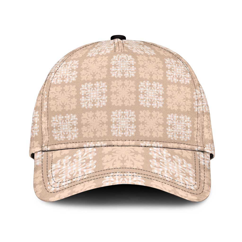 Beige Palaka Quilt Hawaii Classic Cap Traditional Hawaii-plaid Pattern - Polynesian Pride