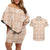 Beige Palaka Quilt Hawaii Couples Matching Off Shoulder Short Dress and Hawaiian Shirt Traditional Hawaii-plaid Pattern - Polynesian Pride