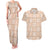 Beige Palaka Quilt Hawaii Couples Matching Tank Maxi Dress and Hawaiian Shirt Traditional Hawaii-plaid Pattern - Polynesian Pride