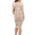 Beige Palaka Quilt Hawaii Family Matching Long Sleeve Bodycon Dress and Hawaiian Shirt Traditional Hawaii-plaid Pattern - Polynesian Pride