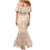 Beige Palaka Quilt Hawaii Family Matching Mermaid Dress and Hawaiian Shirt Traditional Hawaii-plaid Pattern - Polynesian Pride