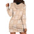 Beige Palaka Quilt Hawaii Hoodie Dress Traditional Hawaii-plaid Pattern - Polynesian Pride