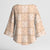 Beige Palaka Quilt Hawaii Kimono Sleeve Blouse Traditional Hawaii-plaid Pattern - Polynesian Pride