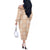 Beige Palaka Quilt Hawaii Off The Shoulder Long Sleeve Dress Traditional Hawaii-plaid Pattern - Polynesian Pride