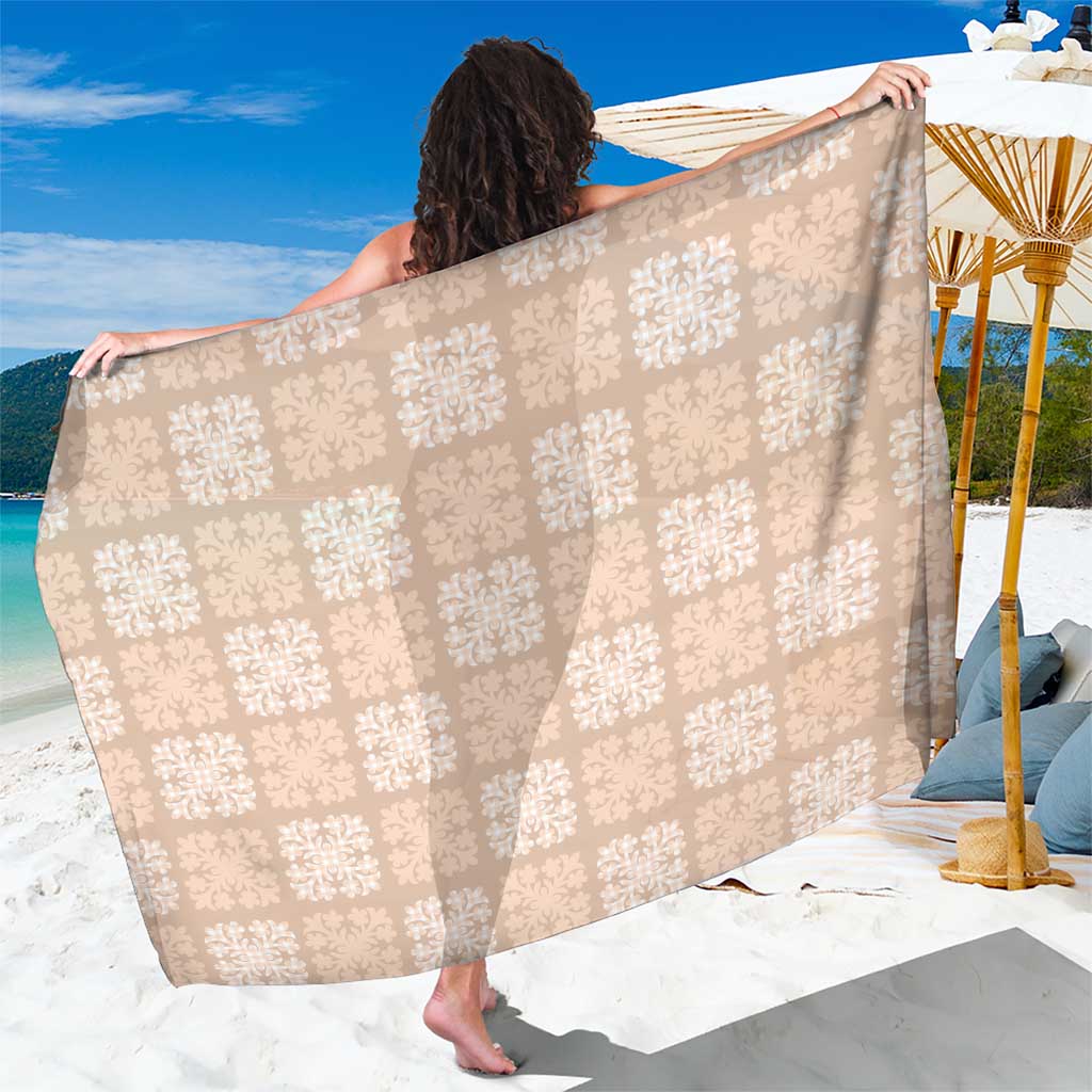 Beige Palaka Quilt Hawaii Sarong Traditional Hawaii-plaid Pattern - Polynesian Pride